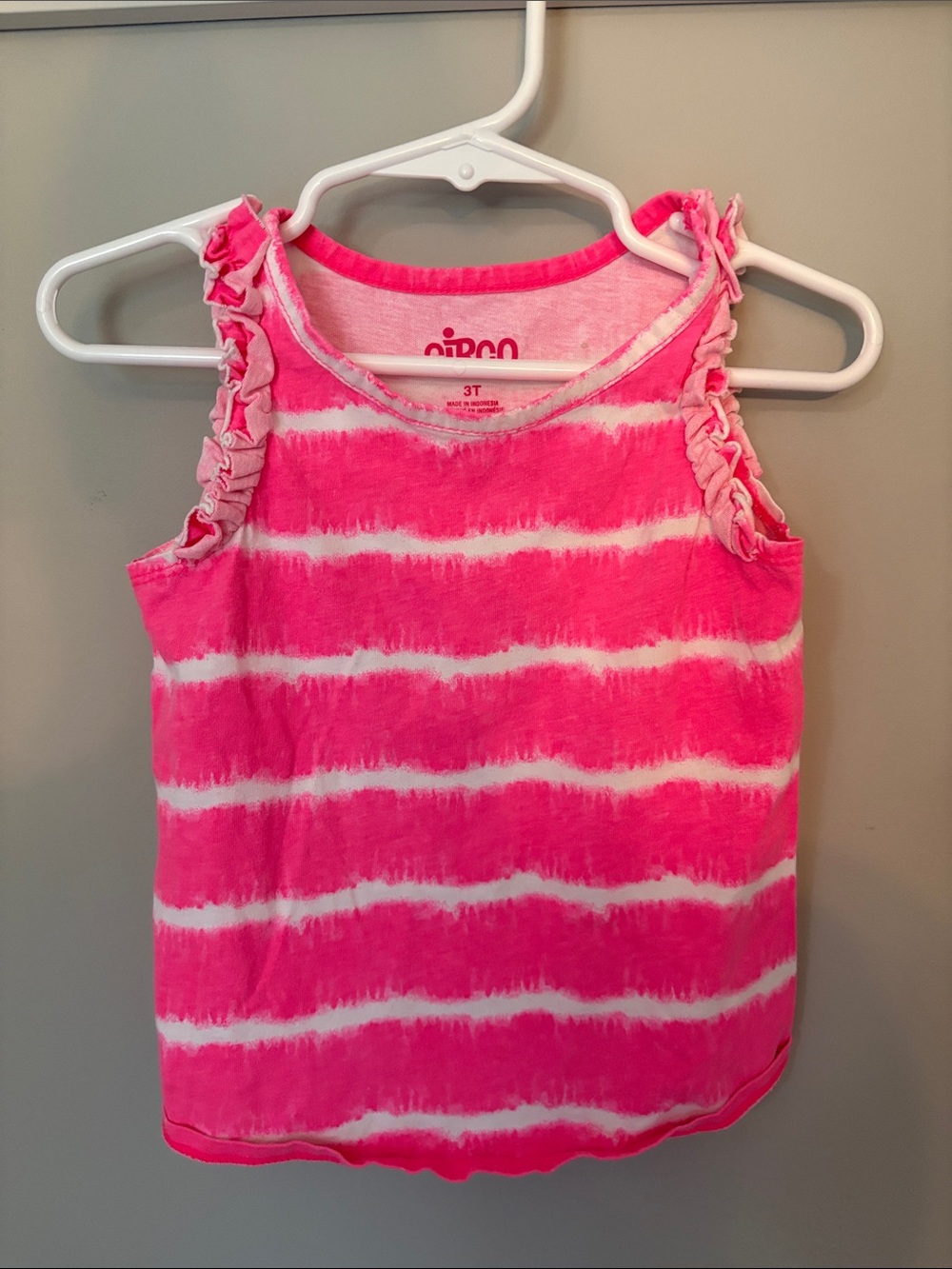 Circo Hot Pink and White Tank Top - 3T - Like New